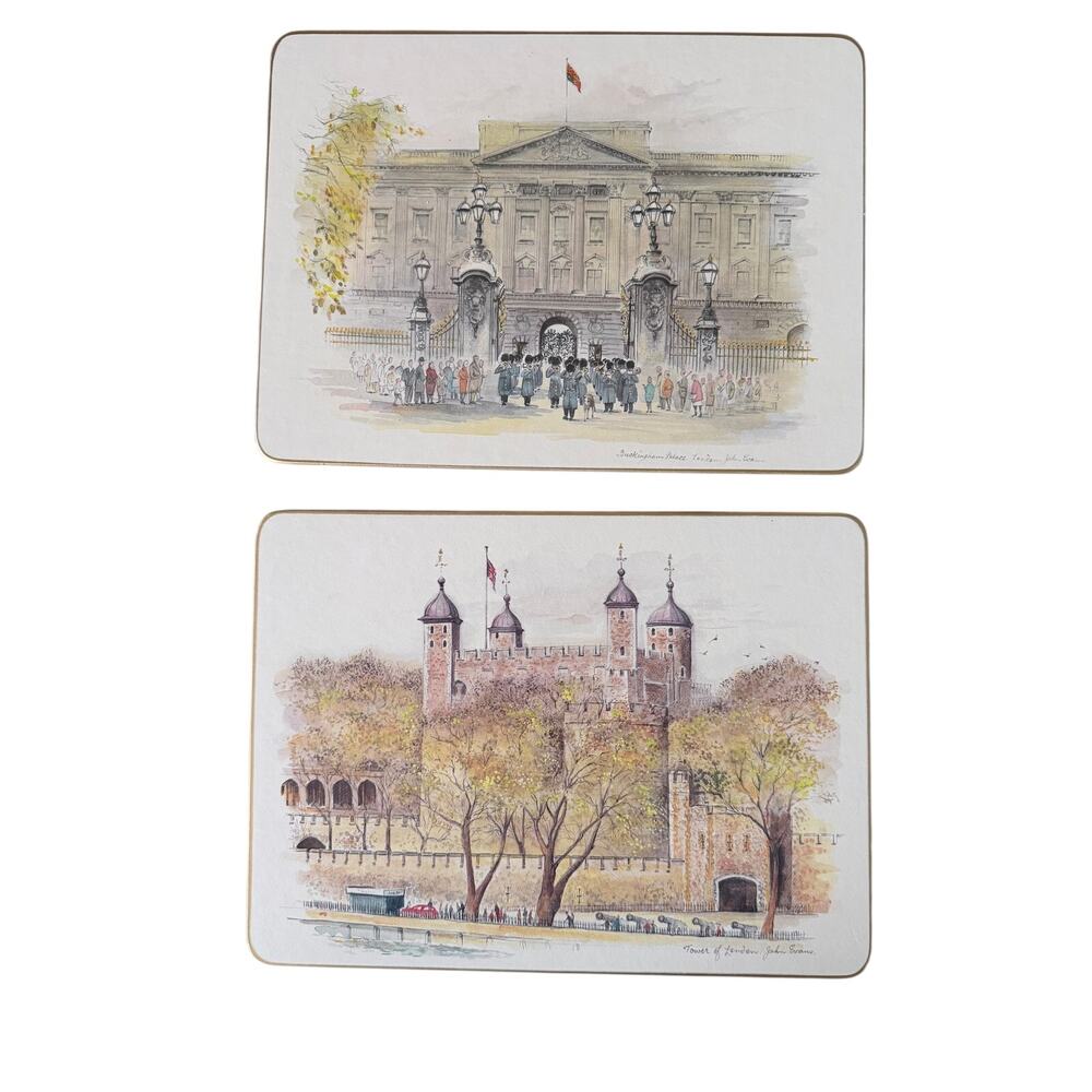 Vintage clover leaf London table mats  with box United Kingdom made set of 6